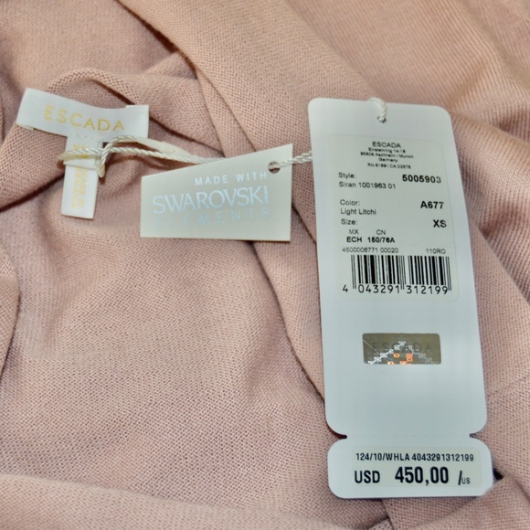 ๐ท๏ธ NWT Escada Light Litchi Cashmere Top - Picture 5 of 10